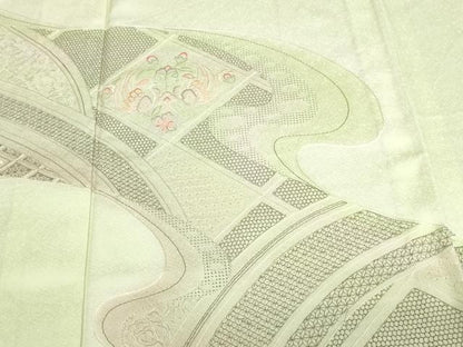 平和屋着物▽中国三大刺繍　汕頭刺繍　スワトウ刺繍　総刺繍　訪問着　単衣　尾長鳥花文　正絹　逸品　DABI1158sf