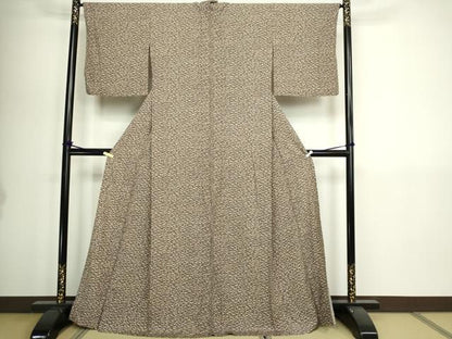 平和屋着物▽上質な小紋　単衣　霞文　正絹　逸品　DABI1162sf