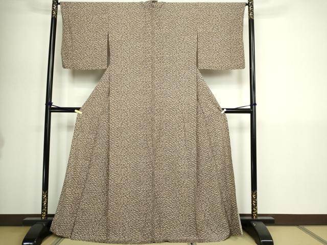 平和屋着物▽上質な小紋　単衣　霞文　正絹　逸品　DABI1162sf