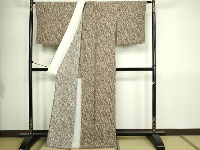 平和屋着物▽上質な小紋　単衣　霞文　正絹　逸品　DABI1162sf