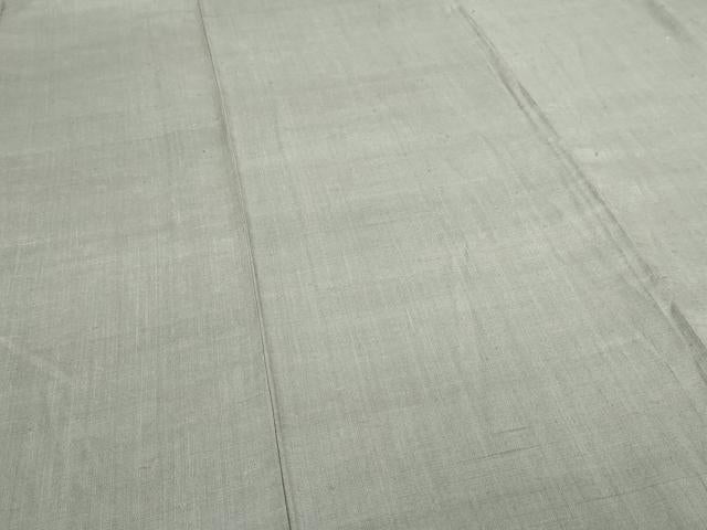平和屋着物▽上質な紬　単衣　利休鼠色　正絹　逸品　DABI1163sf