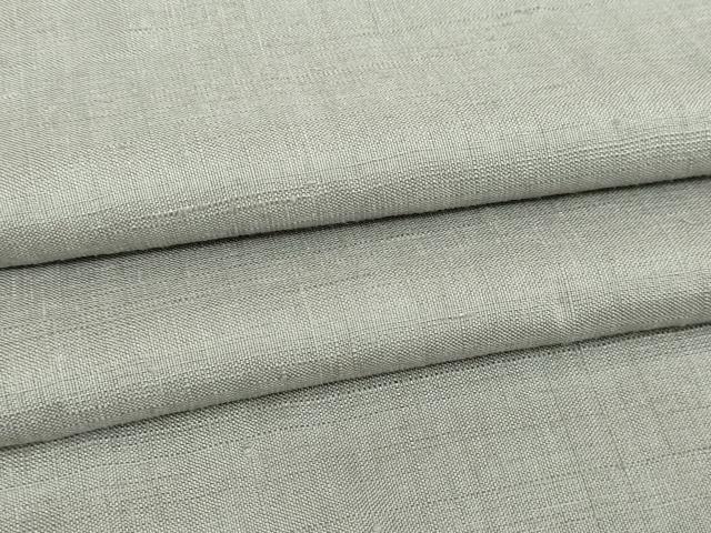 平和屋着物▽上質な紬　単衣　利休鼠色　正絹　逸品　DABI1163sf
