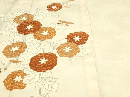 平和屋着物▽訪問着　単衣　駒刺繍　草花文　金彩　正絹　逸品　DABI1166sf