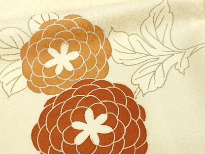 平和屋着物▽訪問着　単衣　駒刺繍　草花文　金彩　正絹　逸品　DABI1166sf