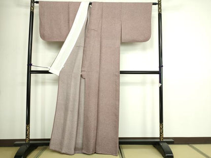 平和屋着物▽江戸小紋　単衣　草葉文　正絹　逸品　DABI1170sf