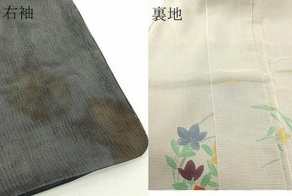 平和屋着物▽訪問着　無双　紗袷　紗×絽　草花丸文　正絹　逸品　DABI1171sf