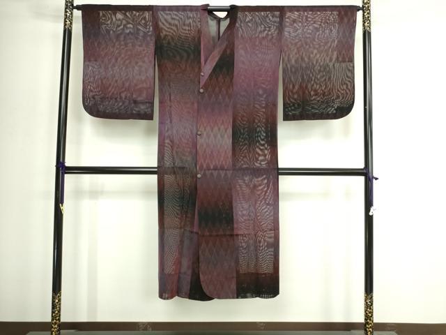 平和屋着物▽道中着　スリーシーズン　春夏秋　塵除け　菱間道　正絹　逸品　DABI1173sf