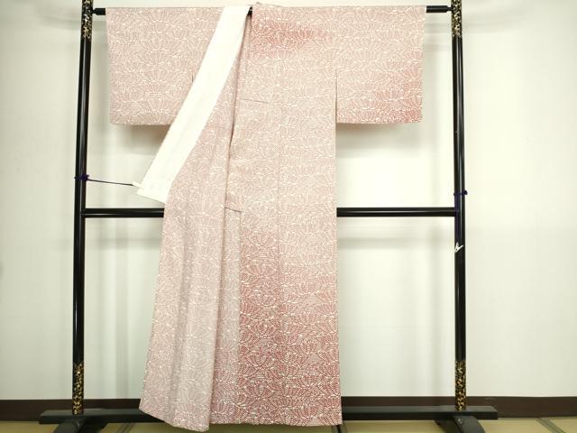 平和屋着物▽訪問着　単衣　型染め　籬文　暈し染め　正絹　逸品　DABI1177sf