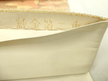 平和屋本店▼六通柄袋帯　平安の四季　純金箔二重織　正絹　逸品　DABI1190sf