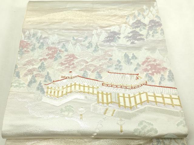 平和屋本店▼六通柄袋帯　風景文　本金二重箔　正絹　逸品　DABI1193sf