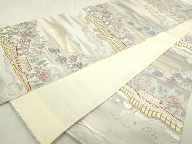 平和屋本店▼六通柄袋帯　風景文　本金二重箔　正絹　逸品　DABI1193sf