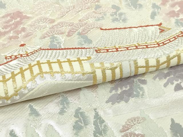 平和屋本店▼六通柄袋帯　風景文　本金二重箔　正絹　逸品　DABI1193sf