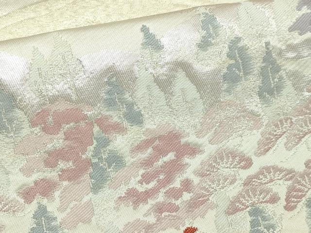 平和屋本店▼六通柄袋帯　風景文　本金二重箔　正絹　逸品　DABI1193sf