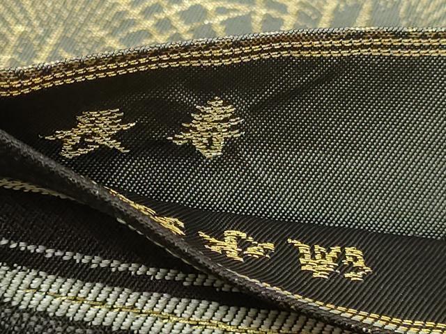 平和屋本店▼両面　六通柄袋帯　長寿　若松紋　流水紋様　本金漆箔　正絹　逸品　DABI1196sf