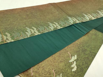 平和屋本店▼六通柄袋帯　松文　本金彩漆箔　正絹　逸品　DABI1197sf