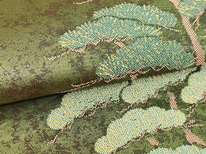 平和屋本店▼六通柄袋帯　松文　本金彩漆箔　正絹　逸品　DABI1197sf