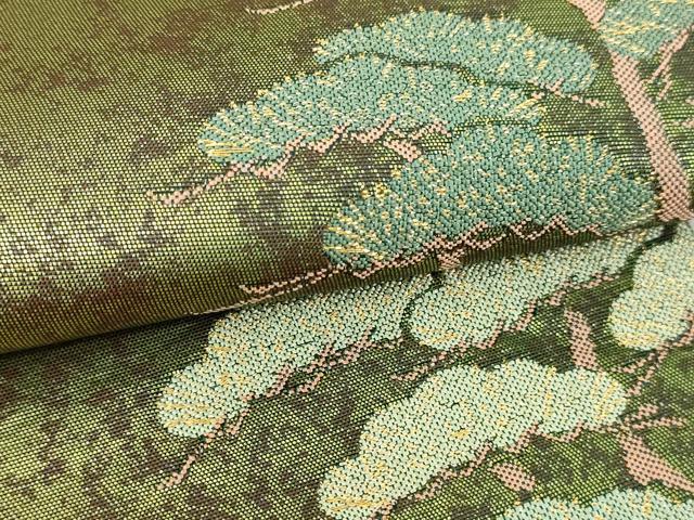 平和屋本店▼六通柄袋帯　松文　本金彩漆箔　正絹　逸品　DABI1197sf