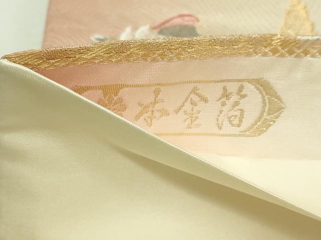 平和屋本店▼六通柄袋帯　唐織　九百錦　孔雀花文　本金箔　正絹　逸品　DABI1202sf