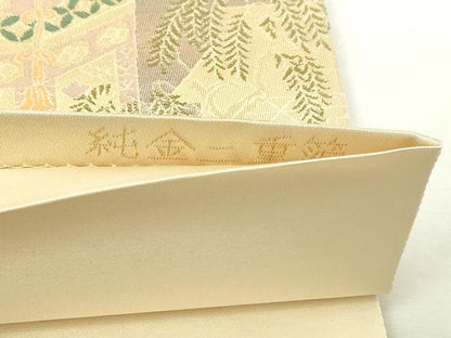 平和屋本店▼六通柄袋帯　祇園祭之図　純金二重箔　正絹　逸品　DABI1206sf