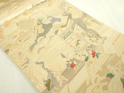 平和屋本店▼六通柄袋帯　祇園祭之図　純金二重箔　正絹　逸品　DABI1206sf