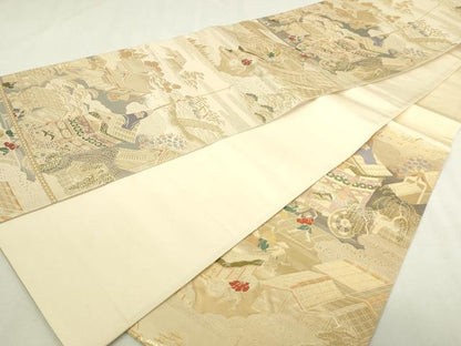 平和屋本店▼六通柄袋帯　祇園祭之図　純金二重箔　正絹　逸品　DABI1206sf