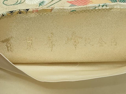 平和屋本店▼本加賀友禅作家 百貫華峰 「美しいキモノ」お馴染みのメーカー となみ織物 六通柄袋帯 唐織　紫陽花　純金箔　逸品 DABI1207sf