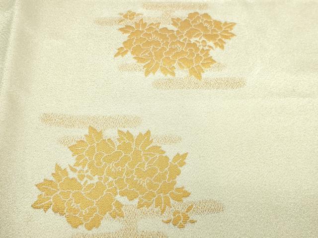 平和屋本店▼太鼓柄袋帯　つづれ　草花文　純金糸24金箔　正絹　逸品　DABI1218sf