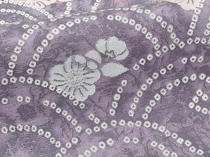 平和屋本店▼六通柄袋帯　辻ヶ花　水明寿花文　本金箔　正絹　逸品　DABI1220sf