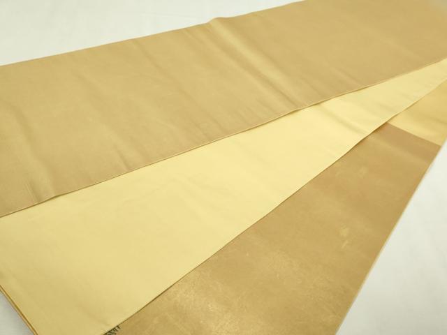 平和屋本店●太鼓柄袋帯　山荘鴛鴦絵文　本金箔　金泥箔　正絹　逸品　DABI1223sf