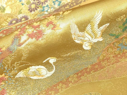 平和屋本店▼六通柄袋帯　琳派瑞祥錦　本金箔つづれ　正絹　逸品　DABI1231sf