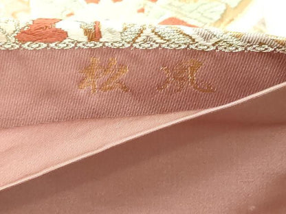 平和屋本店▼六通柄袋帯　唐織　松風　弐捨四金箔　正絹　逸品　DABI1232sf