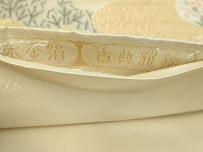 平和屋本店▼六通柄袋帯　古典雅錦　草花文　馬　本金箔　正絹　逸品　DABI1254sf