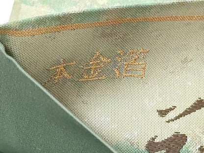 平和屋本店▼太鼓柄袋帯　花遊美　本金箔　正絹　逸品　DABI1256sf