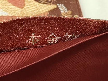平和屋本店▼六通柄袋帯　古典瑞宝　本金箔　正絹　逸品　DABI1259sf
