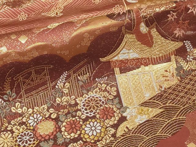 平和屋本店▼六通柄袋帯　古典瑞宝　本金箔　正絹　逸品　DABI1259sf