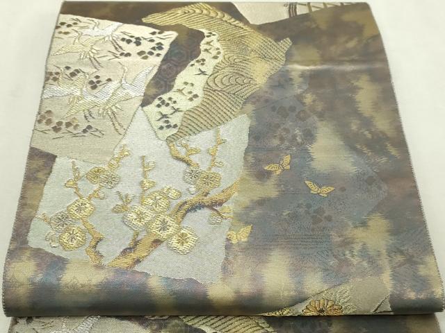 平和屋本店▼六通柄袋帯　宝珠　本金　正絹　逸品　DABI1260sf