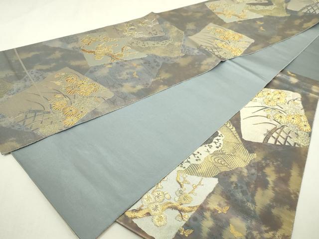 平和屋本店▼六通柄袋帯　宝珠　本金　正絹　逸品　DABI1260sf