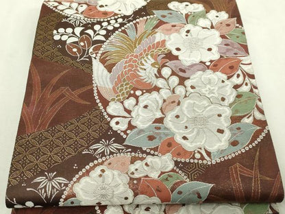 平和屋本店▼六通柄袋帯　辻ヶ花丸文　純金二重箔　正絹　逸品　DABI1262sf