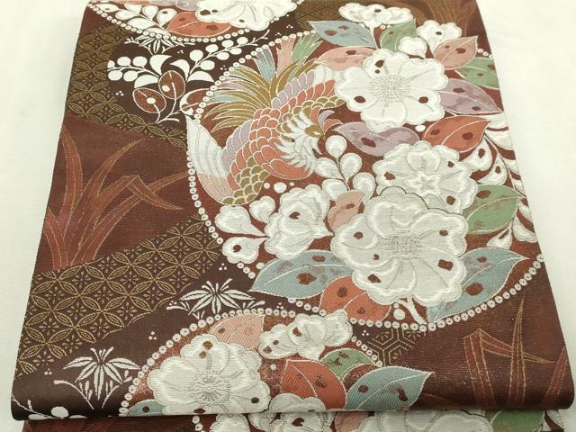 平和屋本店▼六通柄袋帯　辻ヶ花丸文　純金二重箔　正絹　逸品　DABI1262sf