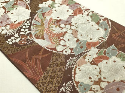平和屋本店▼六通柄袋帯　辻ヶ花丸文　純金二重箔　正絹　逸品　DABI1262sf