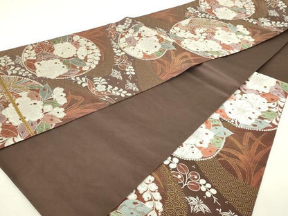 平和屋本店▼六通柄袋帯　辻ヶ花丸文　純金二重箔　正絹　逸品　DABI1262sf