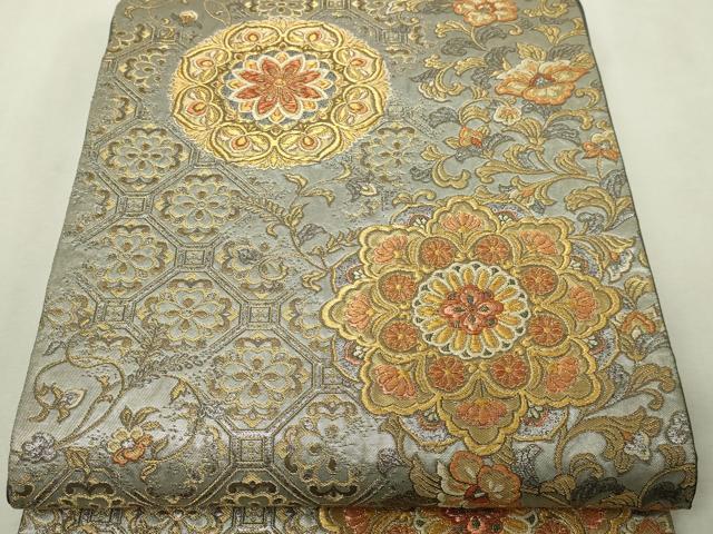 平和屋本店▼六通柄袋帯　更紗天井華紋　本金象嵌重ね箔　正絹　逸品　DABI1273sf