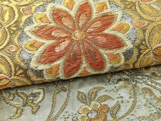 平和屋本店▼六通柄袋帯　更紗天井華紋　本金象嵌重ね箔　正絹　逸品　DABI1273sf