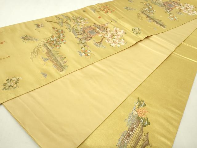 平和屋本店●廣裳佳苑謹製　六通柄袋帯　祇園祭絵文　本金箔　金泥箔　共箱付き　正絹　逸品　DABI1279sf