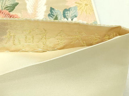 平和屋本店▼六通柄袋帯　唐織　延寿慶祥文　九百本金弐重織　正絹　逸品　DABI1288sf