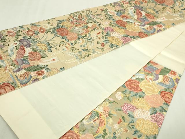 平和屋本店▼六通柄袋帯　唐織　延寿慶祥文　九百本金弐重織　正絹　逸品　DABI1288sf