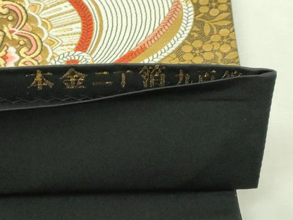 平和屋本店▼六通柄袋帯　唐織　九百錦　正倉院花文　本金二丁箔　正絹　逸品　DABI1291sf