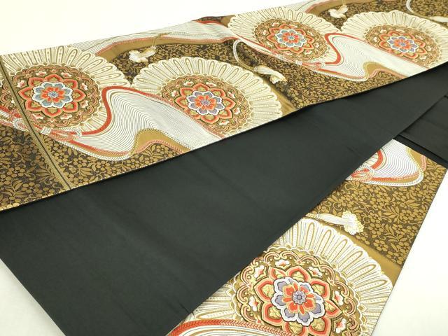 平和屋本店▼六通柄袋帯　唐織　九百錦　正倉院花文　本金二丁箔　正絹　逸品　DABI1291sf
