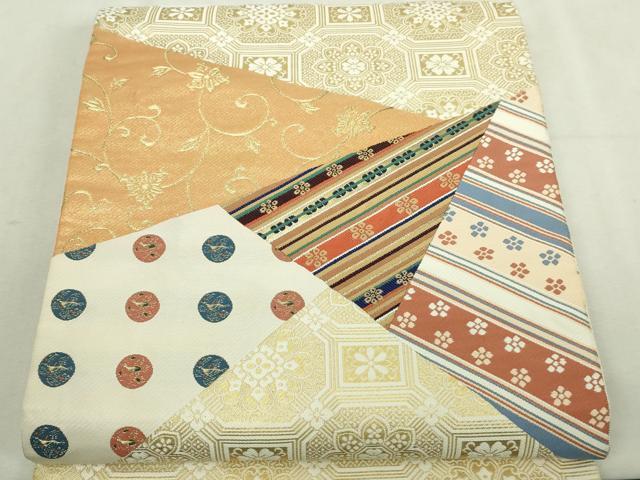 平和屋本店▼太鼓柄袋帯　花唐草文　本金箔　正絹　逸品　DABI1300sf