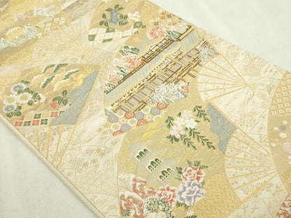 平和屋本店▼六通柄袋帯　平安の調べ　九百　本金箔　鈴乃屋扱い　正絹　逸品　DABI1305sf